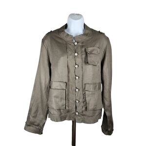 ALAMWAR 100% LINEN FRAYED JACKET
